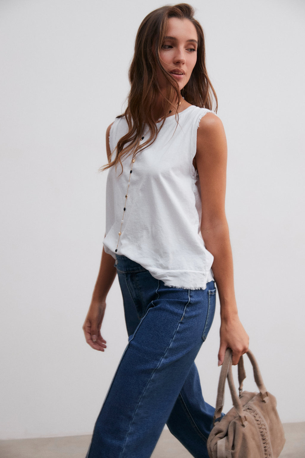 Camiseta algodón raso blanca