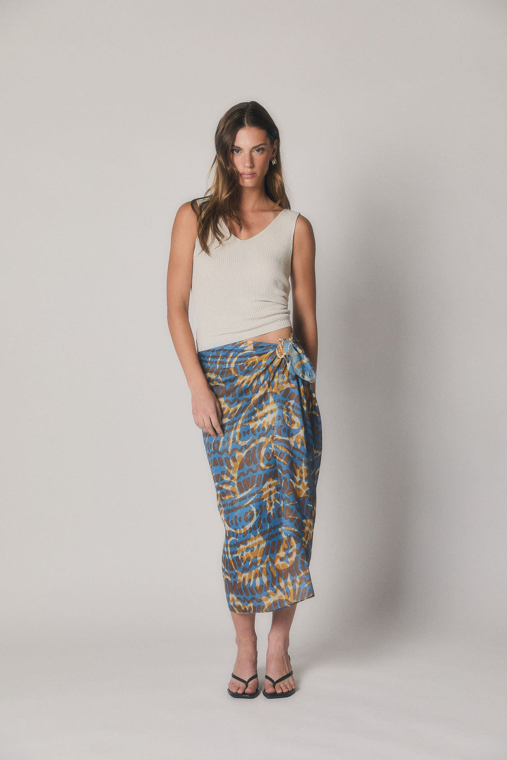 Foulard estampado azul