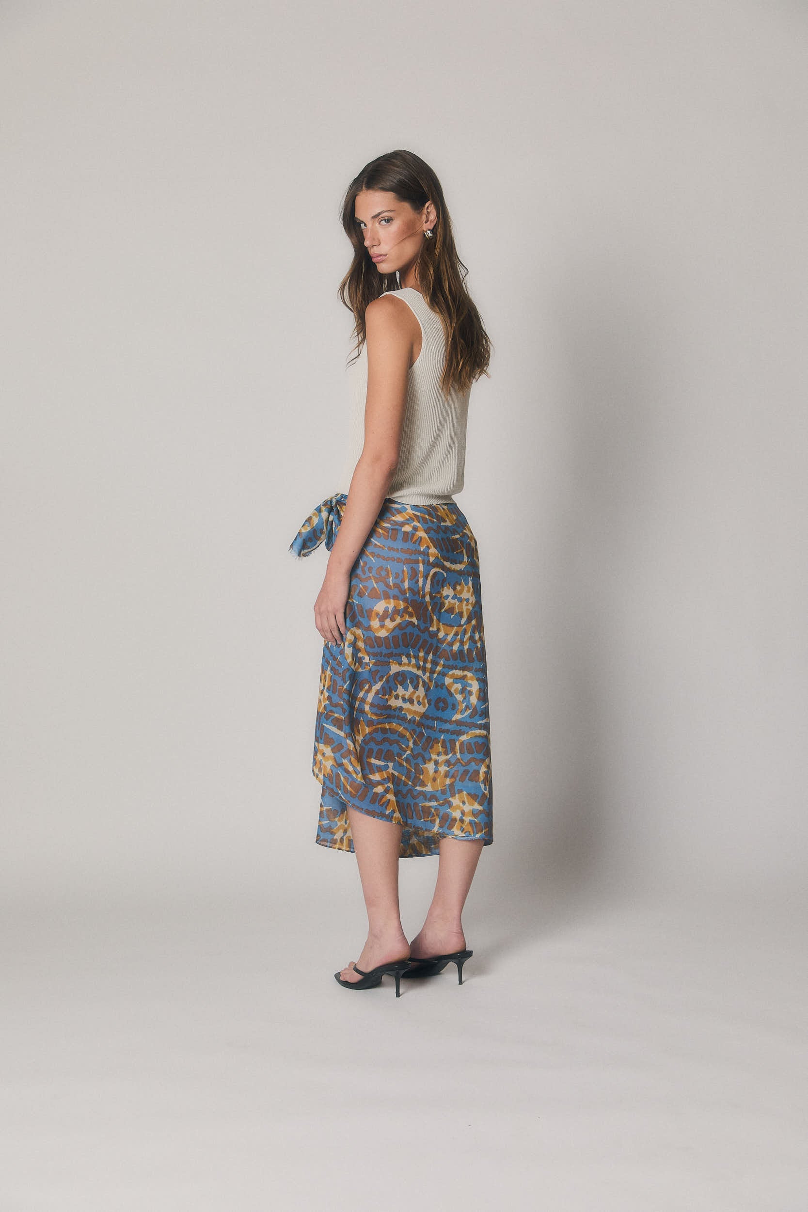 Foulard estampado azul