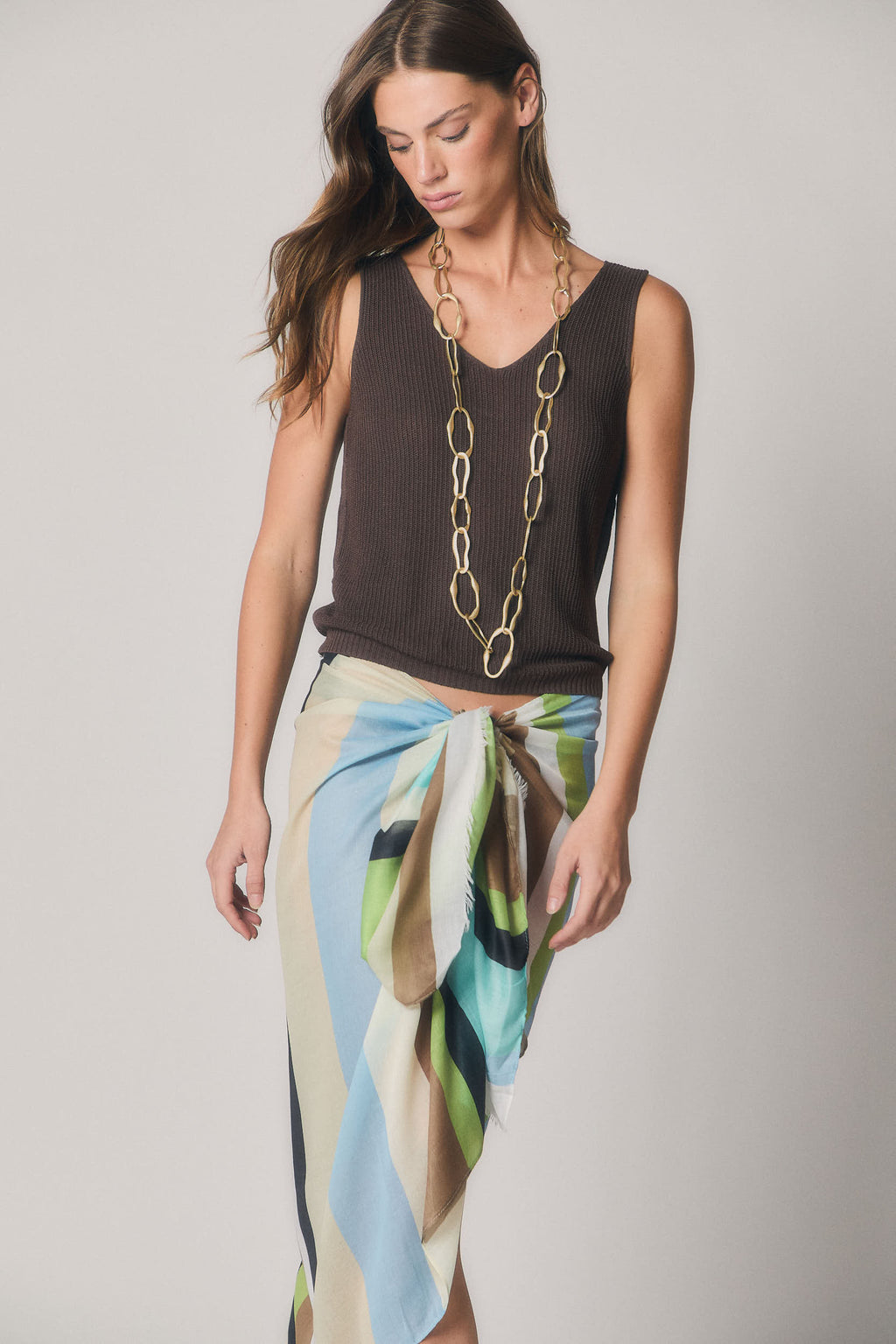 Foulard de rayas azul