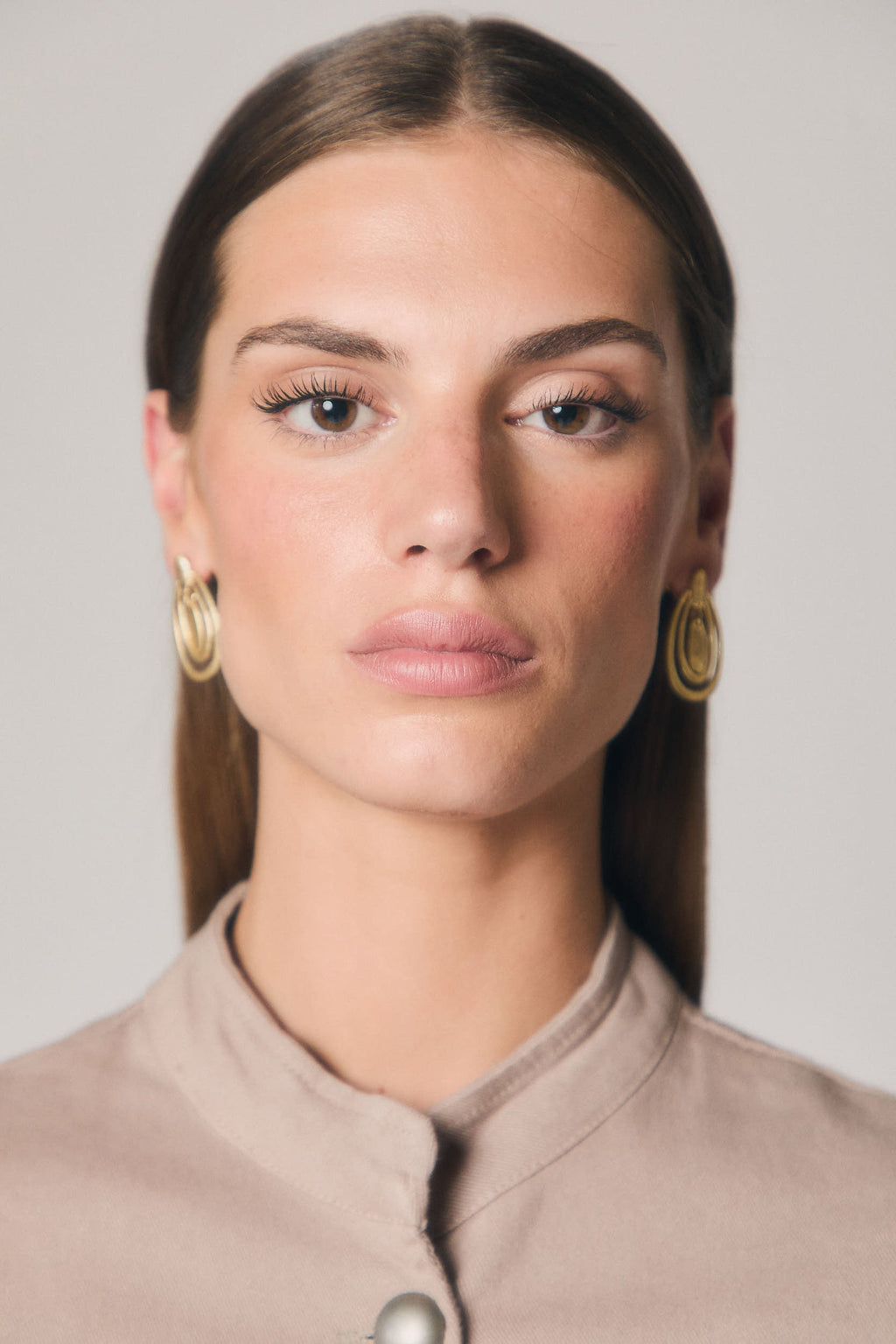 Pendientes aros ovalados dorados