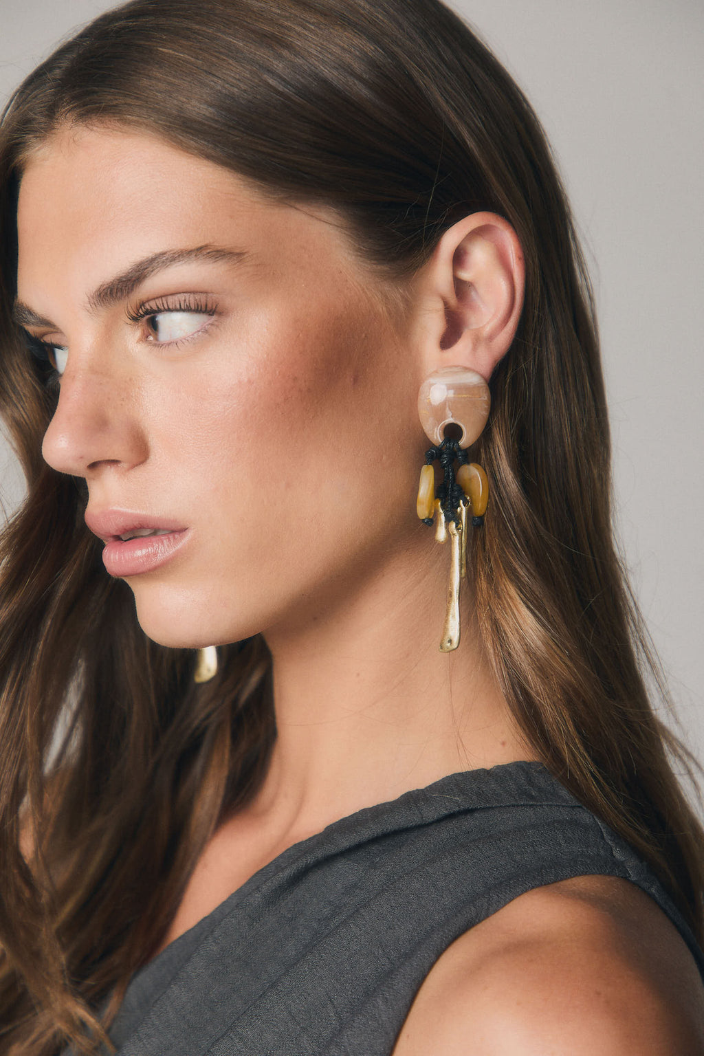 Pendientes colgantes cuerda negra