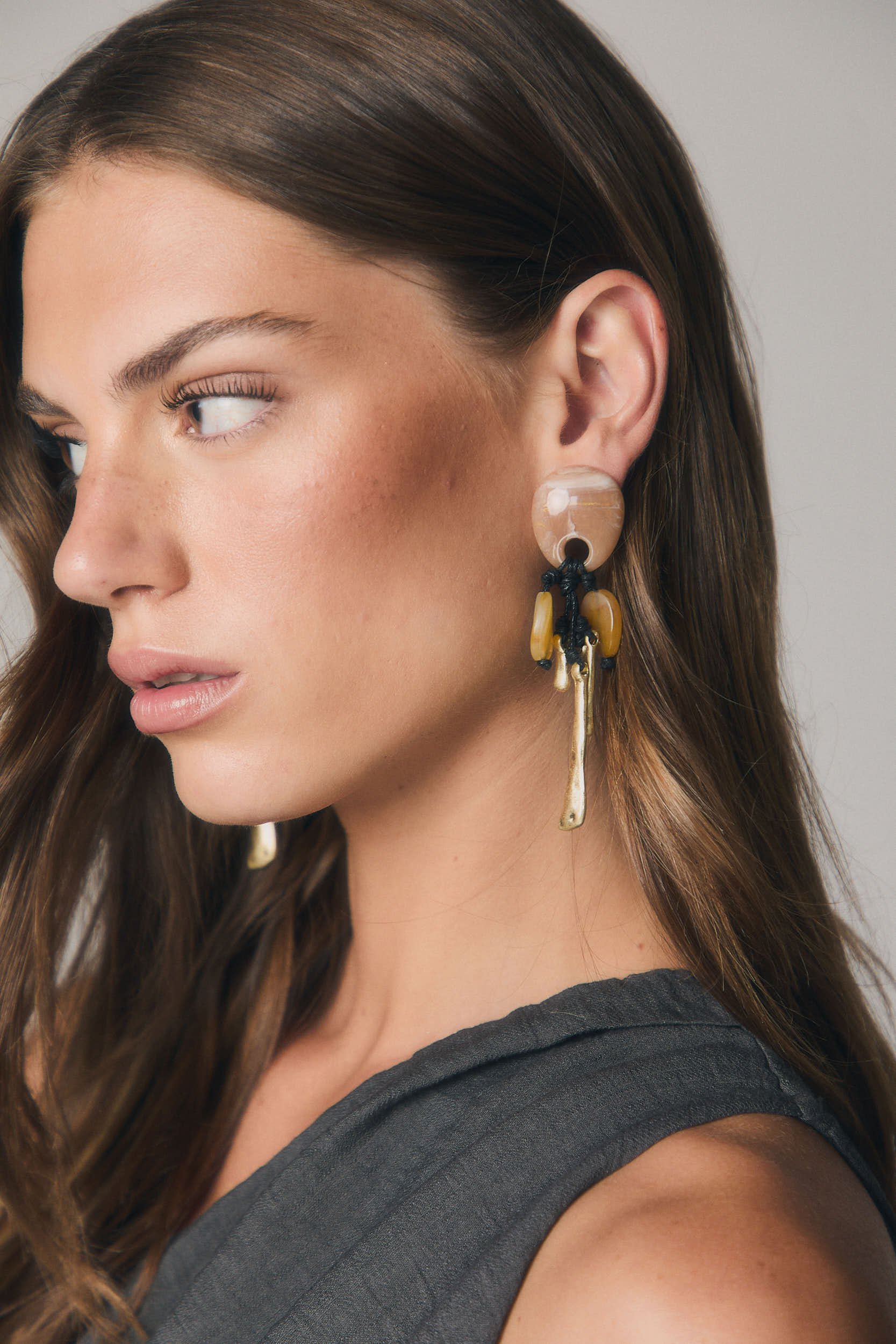 Pendientes colgantes cuerda negra
