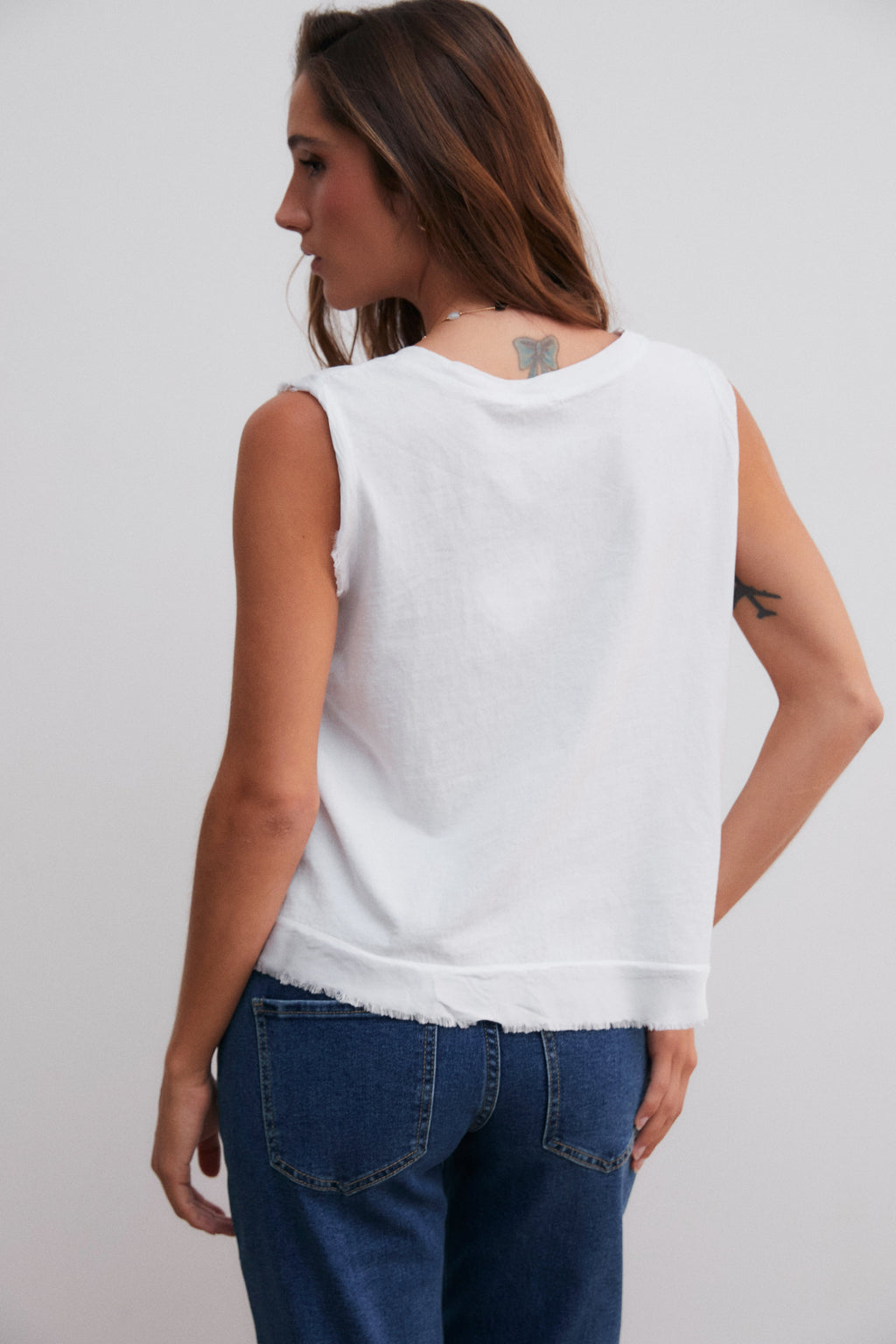 Camiseta algodón raso blanca