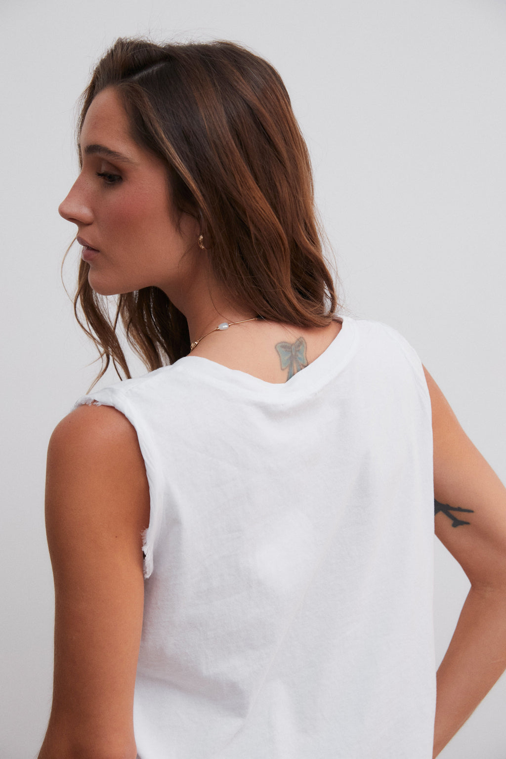 Camiseta algodón raso blanca