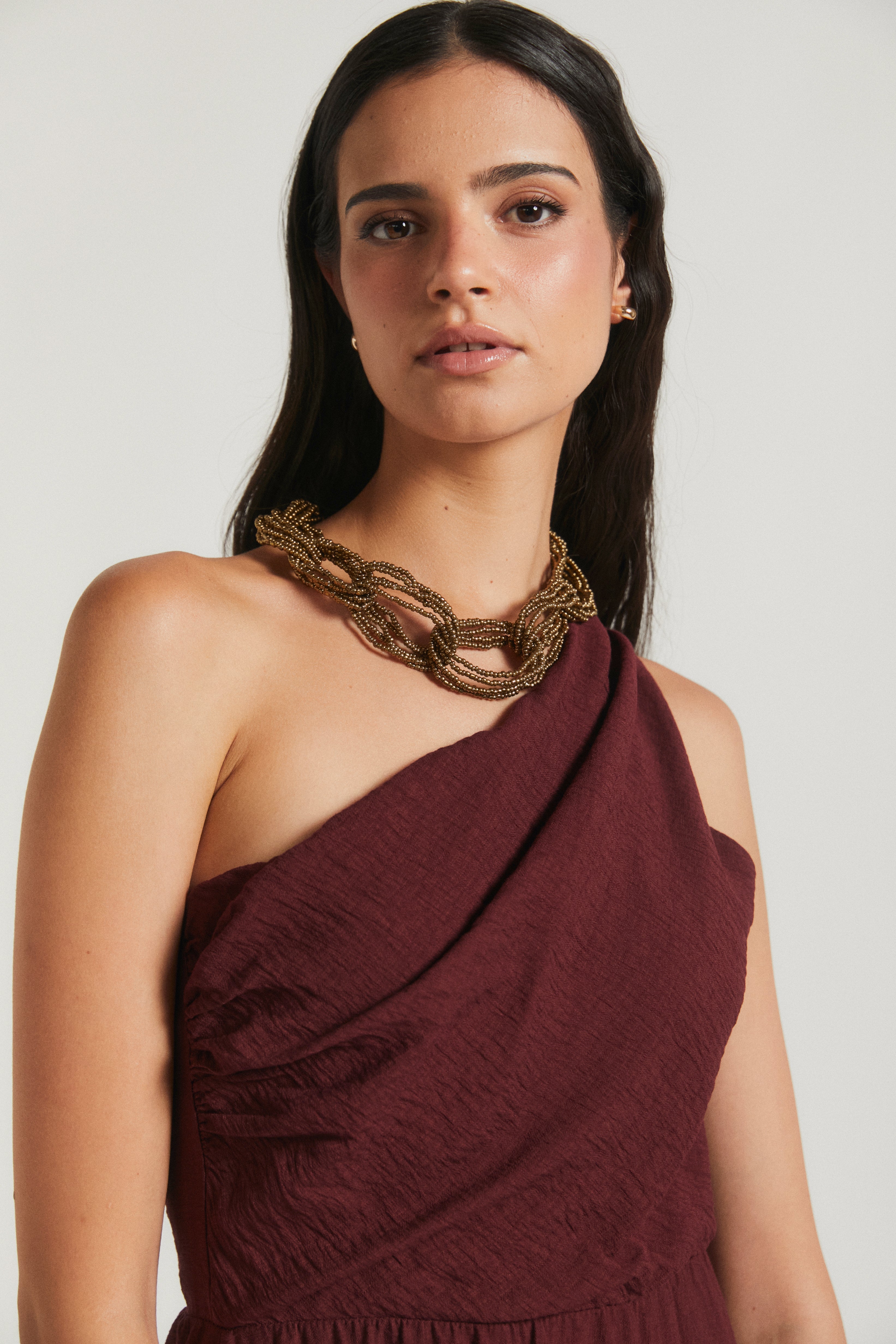Collar Largo de Eslabones Bronce | Bisutería Boho