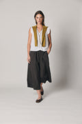 Pantalón cropped marrón fluido