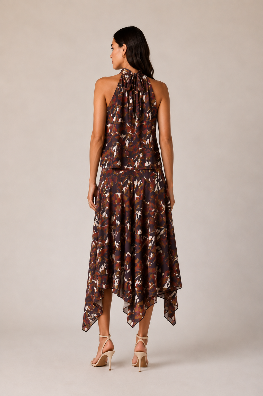Top halter estampado berenjena