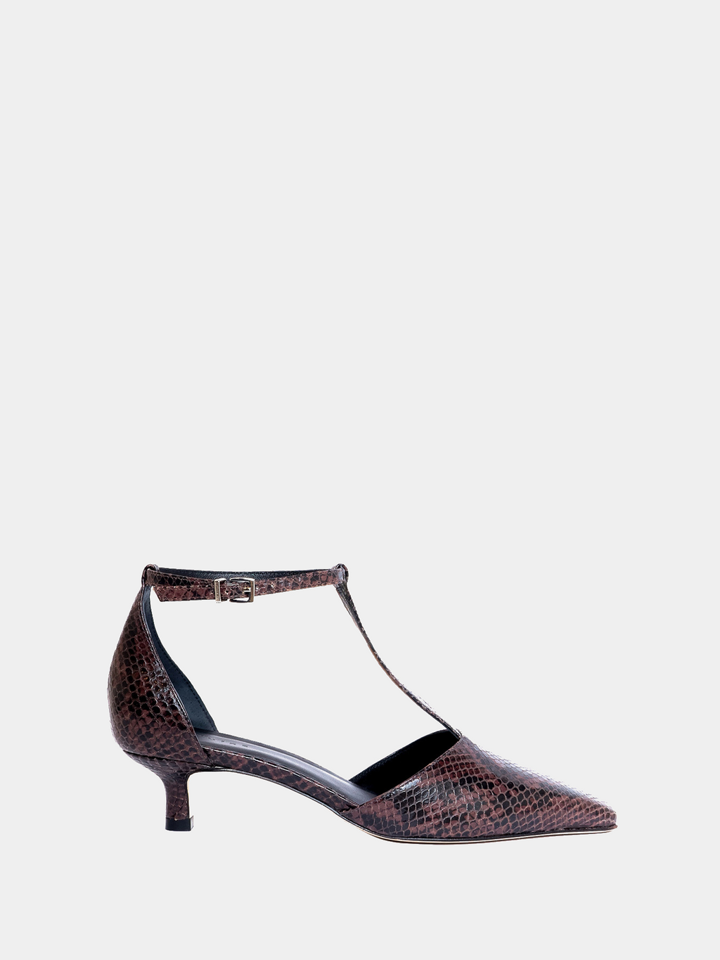 Tacones Print Serpiente Marrón Almada