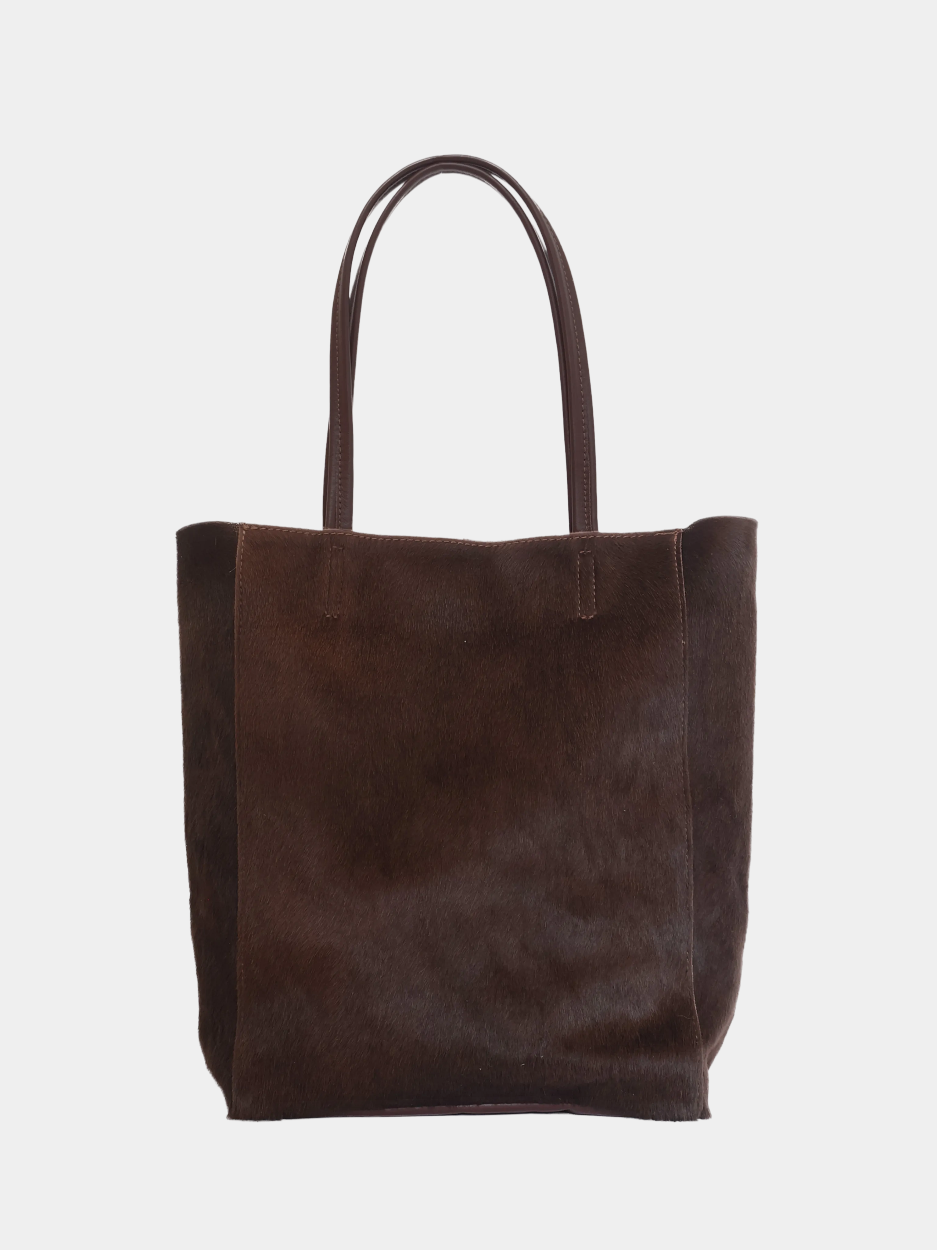 Bolso Tote Pelo Marrón Grande