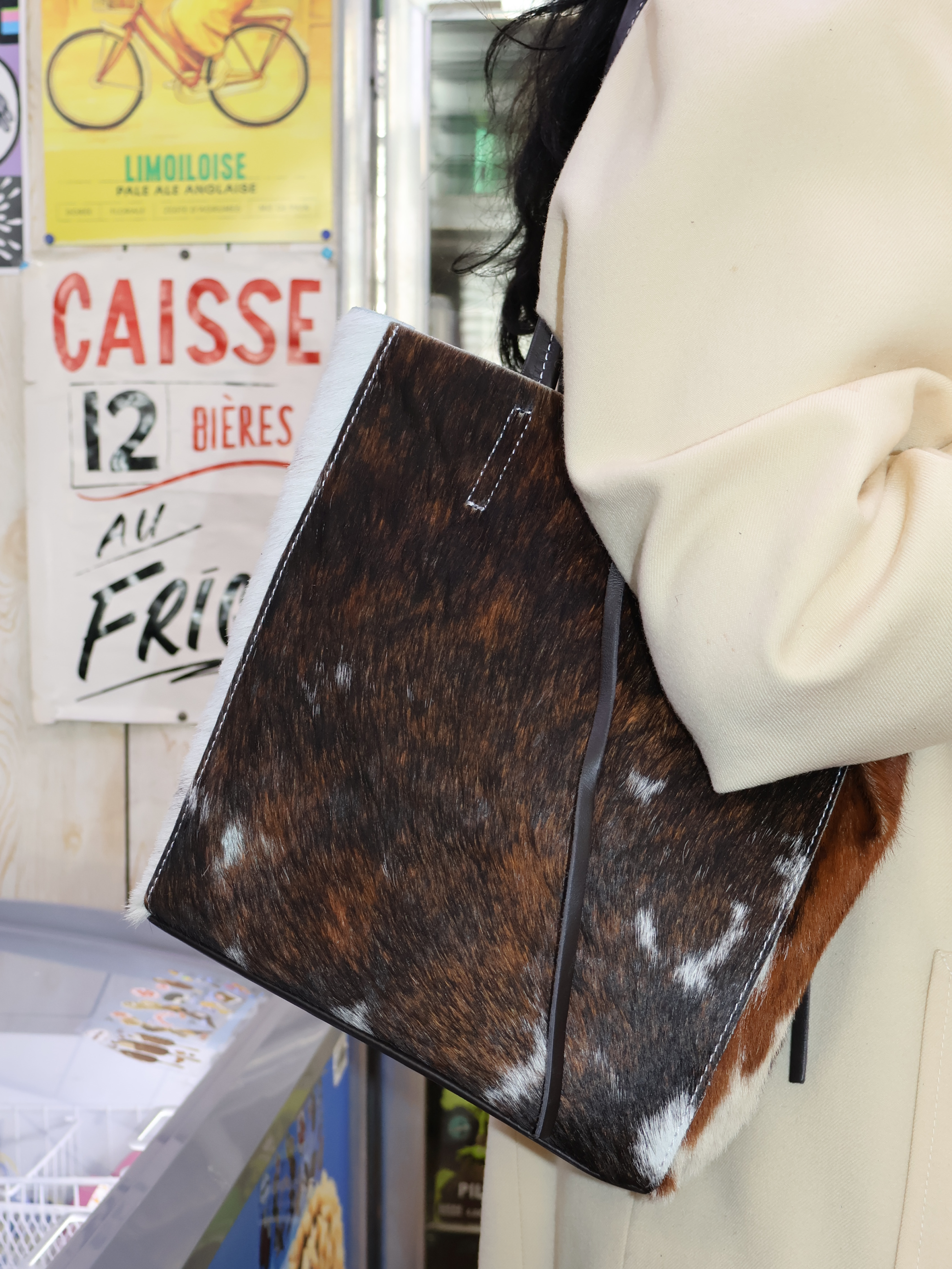 Bolso Tote Pelo de Vaca Mediano