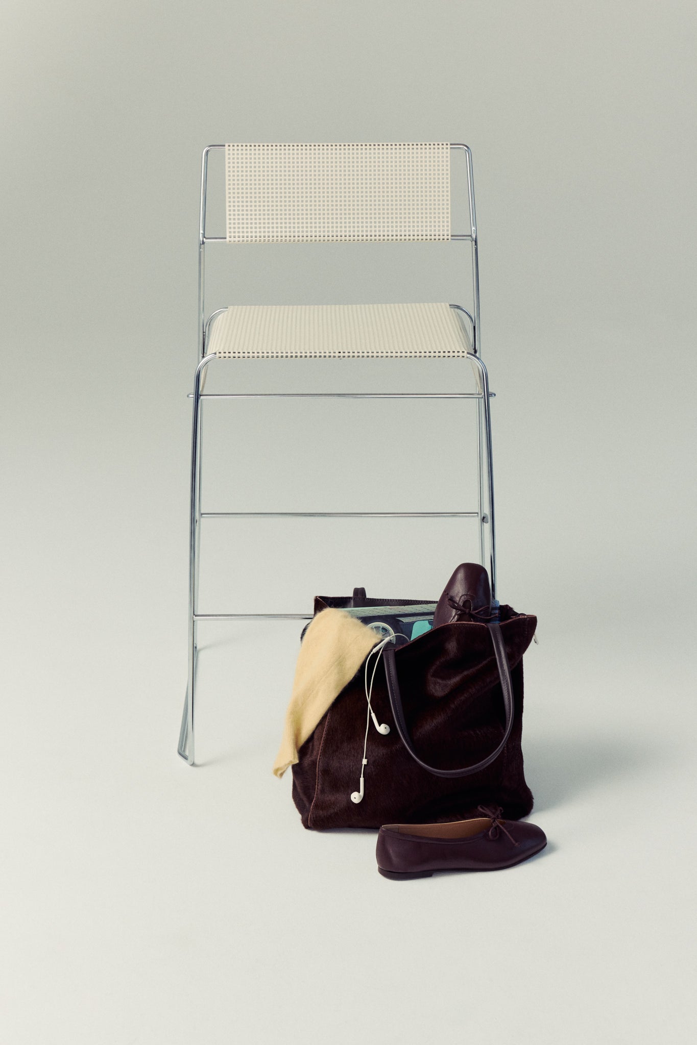 Bolso Tote Pelo Marrón Grande
