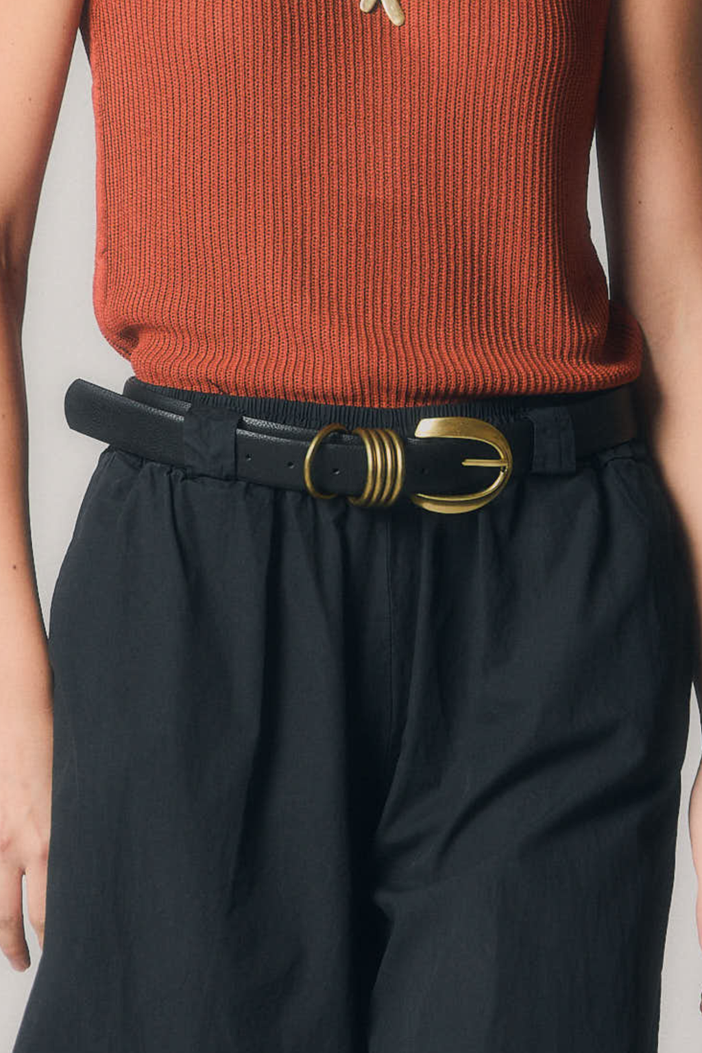 Cinturón básico de aros negro